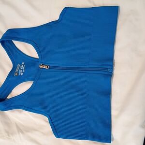 Source Unknown Blue Zip-Front Bra